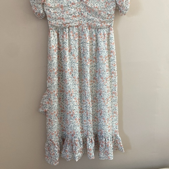 Shoshanna- Silk Chiffon Floral Ruffle Hem Garden Dress - Picture 7 of 9